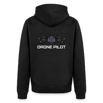 Drone Drone Pilot Drone Operator Quadcopter - Unisex Premium Organic Zip Hoodie - black - Back - Nico (187cm)