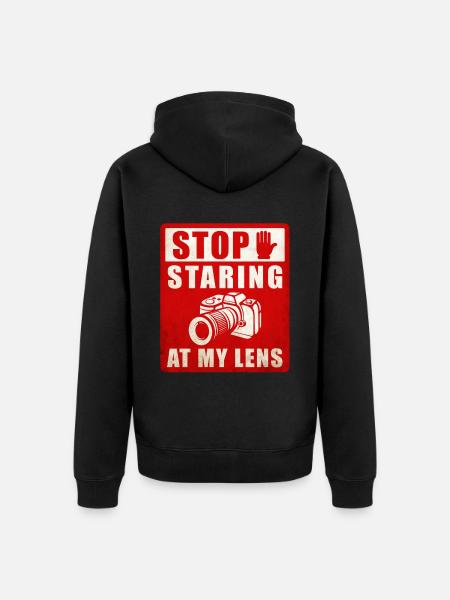 Photography Camera Lens Stof - Unisex Premium Bio Zip Hoodie - Schwarz