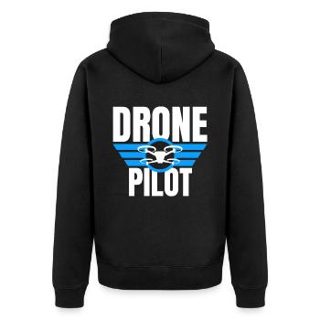Drone Drone Pilot Drone Operator Quadcopter - Unisex Premium Organic Zip Hoodie - black - Back - Nico (187cm)