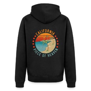 California Piece Of Heaven America Californie États-Unis - Veste à capuche bio Premium Unisexe - noir - Dos - Nico (187cm)