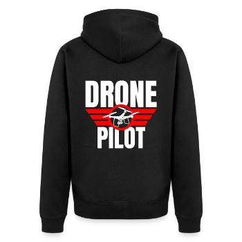 Drone Drone Pilote Drone Opérateur Quadcopter - Veste à capuche bio Premium Unisexe - noir - Dos - Nico (187cm)