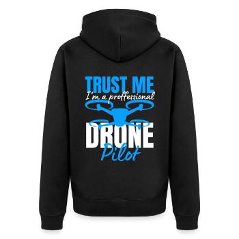 Drone Drone Pilot Drone Operator Quadcopter - Unisex Premium Organic Zip Hoodie - black - Back - Nico (187cm)