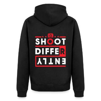 Photography Camera Lens - Unisex Premium Bio Zip Hoodie - Schwarz - Hinten - Nico (187cm)