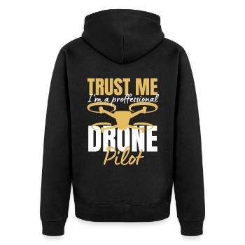 Drone Pilote de drone Opérateur de drone Quadricoptère - Veste à capuche bio Premium Unisexe - noir - Dos - Nico (187cm)