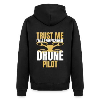 Drone Drone Pilot Drone Operator Quadcopter - Unisex Premium Organic Zip Hoodie - black - Back - Nico (187cm)