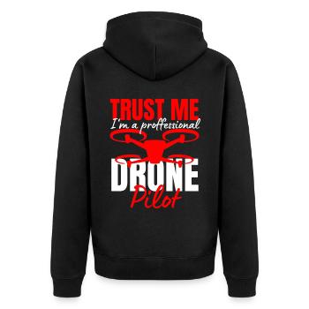 Drone Drone Pilot Drone Operator Quadcopter - Unisex Premium Organic Zip Hoodie - black - Back - Nico (187cm)