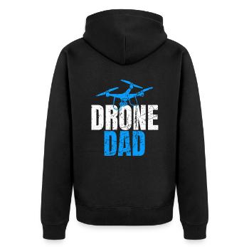 Drone Dad Drone Pilot Drone Operator - Unisex Premium Organic Zip Hoodie - black - Back - Nico (187cm)