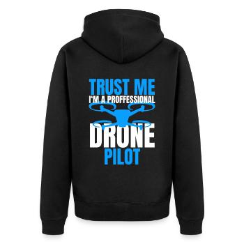 Drone Drone Pilot Drone Operator Quadcopter - Unisex Premium Organic Zip Hoodie - black - Back - Nico (187cm)