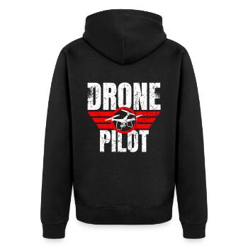 Drone Drone Pilote Drone Opérateur Quadcopter - Veste à capuche bio Premium Unisexe - noir - Dos - Nico (187cm)
