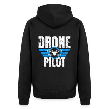 Drone Drone Pilot Drone Operator Quadcopter - Unisex Premium Organic Zip Hoodie - black - Back - Nico (187cm)