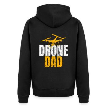 Drone Dad Drone Pilot Drone Operator - Unisex Premium Organic Zip Hoodie - black - Back - Nico (187cm)