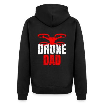Drone Dad Drone Pilot Drone Operator - Unisex Premium Organic Zip Hoodie - black - Back - Nico (187cm)