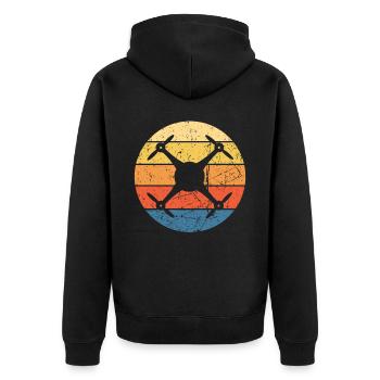 Drone Drone Pilot Drone Operator Quadcopter - Unisex Premium Organic Zip Hoodie - black - Back - Nico (187cm)