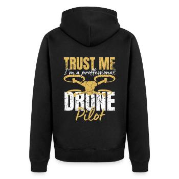 Drone Drone Pilot Drone Operator Quadcopter - Unisex Premium Organic Zip Hoodie - black - Back - Nico (187cm)