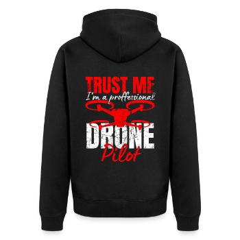 Drone Drone Pilot Drone Operator Quadcopter - Unisex Premium Organic Zip Hoodie - black - Back - Nico (187cm)