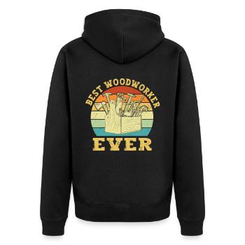 Best Woodworker Ever Woodworker - Unisex Premium Organic Zip Hoodie - black - Back - Nico (187cm)
