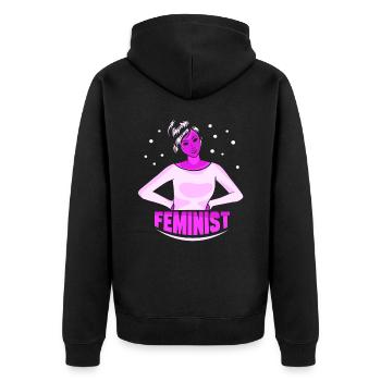 Féminisme féministe féministe féministe - Veste à capuche bio Premium Unisexe - noir - Dos - Nico (187cm)