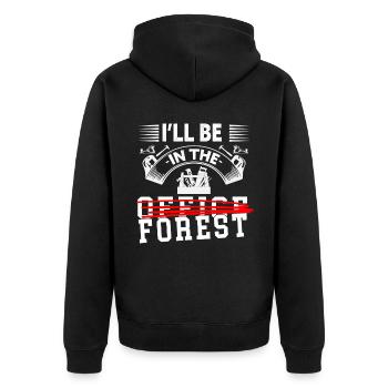 I will be in the office woodworker woodworker - Unisex Premium Organic Zip Hoodie - black - Back - Nico (187cm)