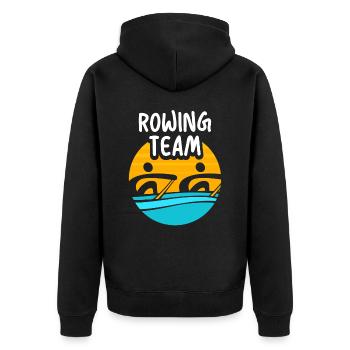 Rudermannschaft Ruderer Rudern Ruderboot Ruder - Unisex Premium Bio Zip Hoodie - Schwarz - Hinten - Nico (187cm)