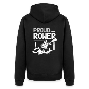Proud Rower Rowing Boat Rowing Rowing Rowing Rowing - Unisex Premium Organic Zip Hoodie - black - Back - Nico (187cm)