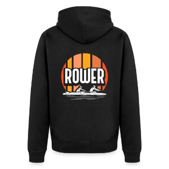 Rower Rowing Rowing Boat Rowing Rowing - Unisex Premium Organic Zip Hoodie - black - Back - Nico (187cm)