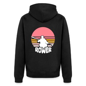 Rowing Rowing Boat Rowing Rowing Rowing - Unisex Premium Organic Zip Hoodie - black - Back - Nico (187cm)