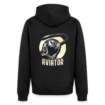 Pilote De petit avion Avion léger Pilote Jet - Veste à capuche bio Premium Unisexe - noir - Dos - Nico (187cm)
