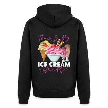 Cornet de crème glacée C’est ma glace - Veste à capuche bio Premium Unisexe - noir - Dos - Nico (187cm)