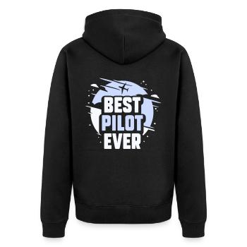 Best Pilot ever Jet Small Aircraft - Unisex Premium Organic Zip Hoodie - black - Back - Nico (187cm)