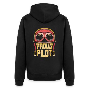 Fier pilote avion léger petit avion jet - Veste à capuche bio Premium Unisexe - noir - Dos - Nico (187cm)