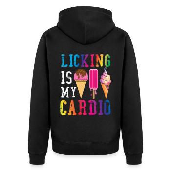 Le léchage de cône de crème glacée est mon - Veste à capuche bio Premium Unisexe - noir - Dos - Nico (187cm)