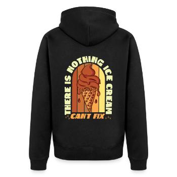 Ice Cream Cone Retro There Is - Unisex Premium Organic Zip Hoodie - black - Back - Nico (187cm)