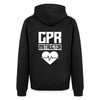 Erste Hilfe Kurs Leiter Sofortmaßnahmen Lehrer - Unisex Premium Bio Zip Hoodie - Schwarz - Hinten - Nico (187cm)