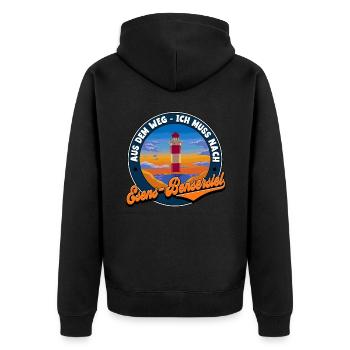 Esens-Bensersiel - Unisex Premium Bio Zip Hoodie - Schwarz - Hinten - Nico (187cm)