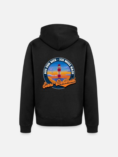 Esens-Bensersiel - Unisex Premium Bio Zip Hoodie - Schwarz