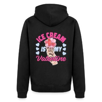 Crème glacée Cône de la Saint-Valentin - Veste à capuche bio Premium Unisexe - noir - Dos - Nico (187cm)