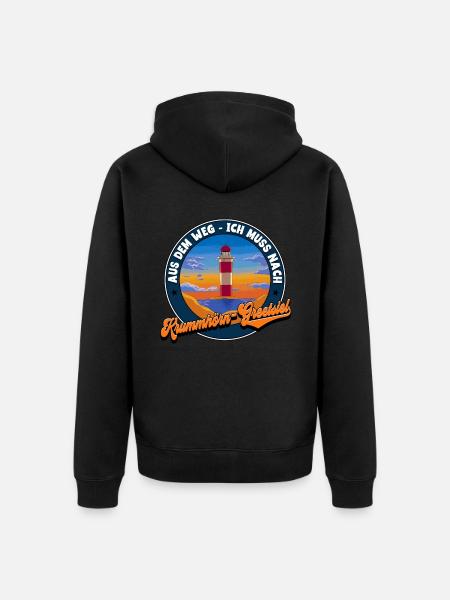 Krummhörn-Greetsiel - Unisex Premium Bio Zip Hoodie - Schwarz