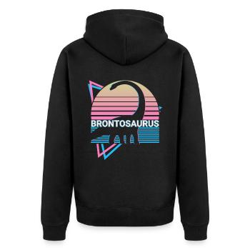 Brontosaurus Dinosaure Rétro - Veste à capuche bio Premium Unisexe - noir - Dos - Nico (187cm)