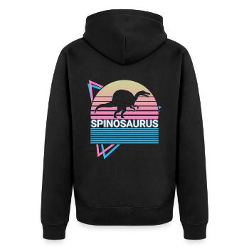 Spinosaurus Dinosaurier Retro - Unisex Premium Bio Zip Hoodie - Schwarz - Hinten - Nico (187cm)