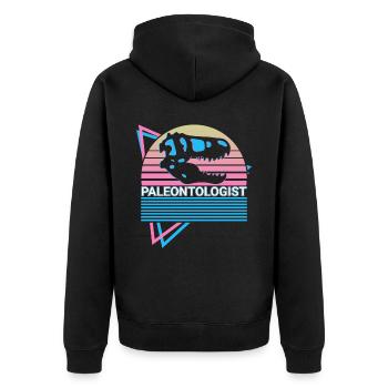 Paläontologe Paläontologie Dinosaurierschädel - Unisex Premium Bio Zip Hoodie - Schwarz - Hinten - Nico (187cm)