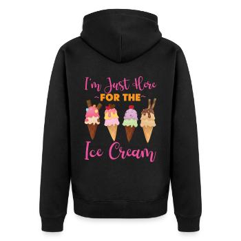 Cornet de crème glacée pour lequel je suis juste là - Veste à capuche bio Premium Unisexe - noir - Dos - Nico (187cm)