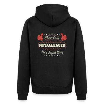 Dieser Coole Metallbauer Geschenk Kollegen Spruch - Unisex Premium Bio Zip Hoodie - Schwarz - Hinten - Nico (187cm)