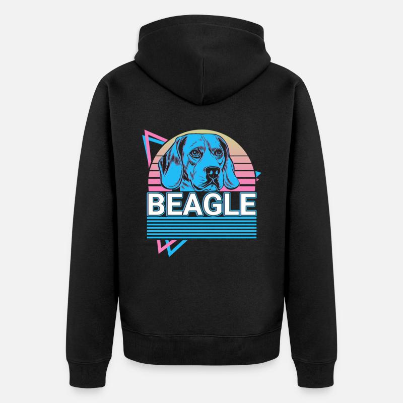 Beagle Rétro - Veste à capuche bio Premium Unisexe - noir