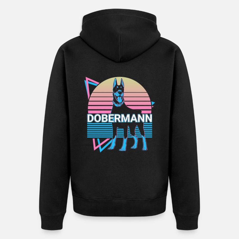 Doberman Rétro - Veste à capuche bio Premium Unisexe - noir