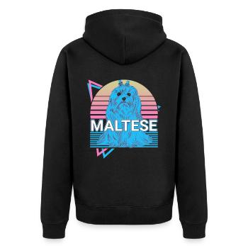 Rétro maltais - Veste à capuche bio Premium Unisexe - noir - Dos - Nico (187cm)