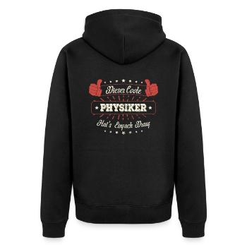 Dieser Coole Physiker Geschenk Kollegen Spruch - Unisex Premium Bio Zip Hoodie - Schwarz - Hinten - Nico (187cm)
