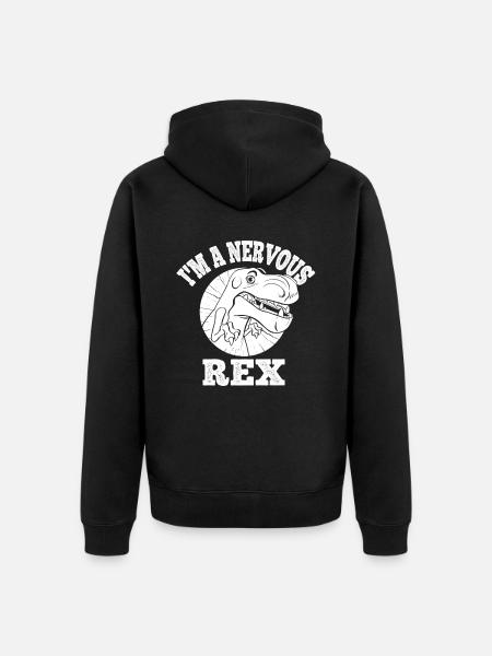 Dinosaur Dino Paleonthologist - Unisex Premium Organic Zip Hoodie - black