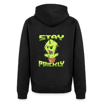 Kaktus Strauch Kakteen Stachelig Garten Gärtner - Unisex Premium Bio Zip Hoodie - Schwarz - Hinten - Nico (187cm)
