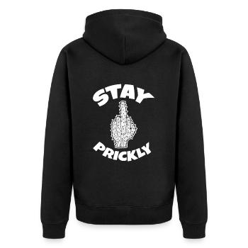 Kaktus Strauch Kakteen Stachelig Garten Gärtner - Unisex Premium Bio Zip Hoodie - Schwarz - Hinten - Nico (187cm)