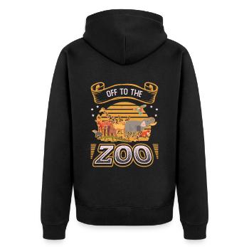 En route pour le zoo - Veste à capuche bio Premium Unisexe - noir - Dos - Nico (187cm)